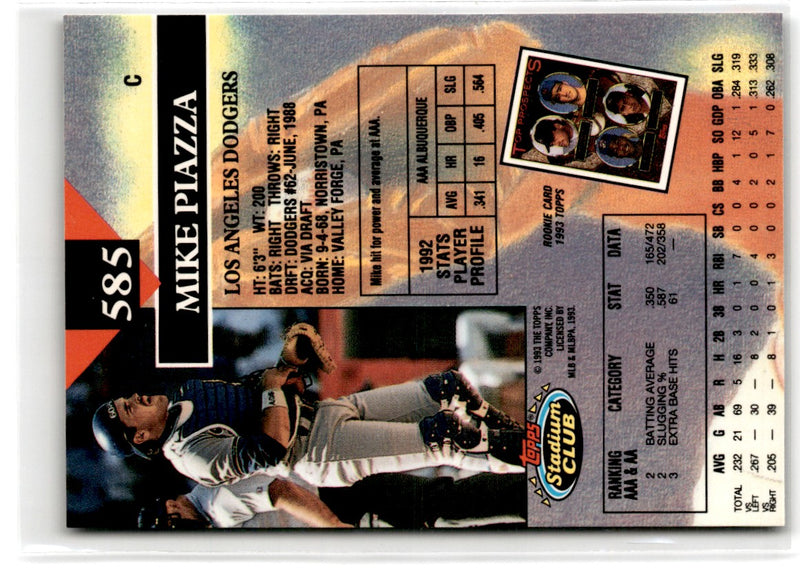 1993 Stadium Club Mike Piazza