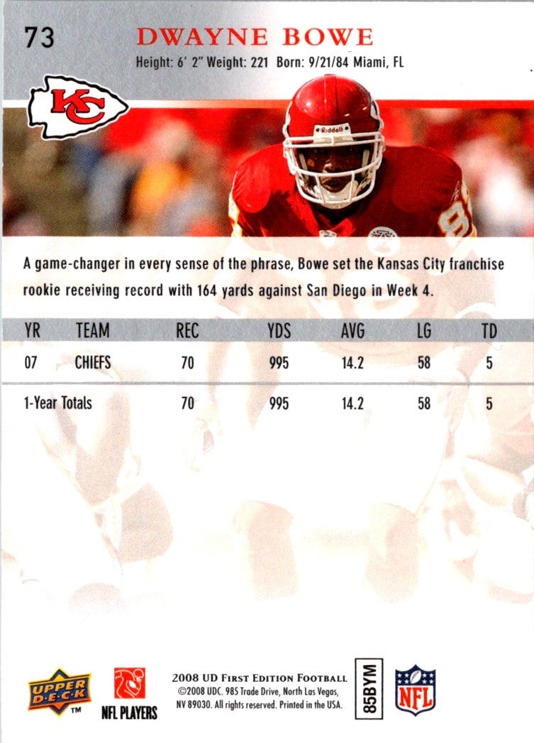 2008 Upper Deck First Edition Dwayne Bowe