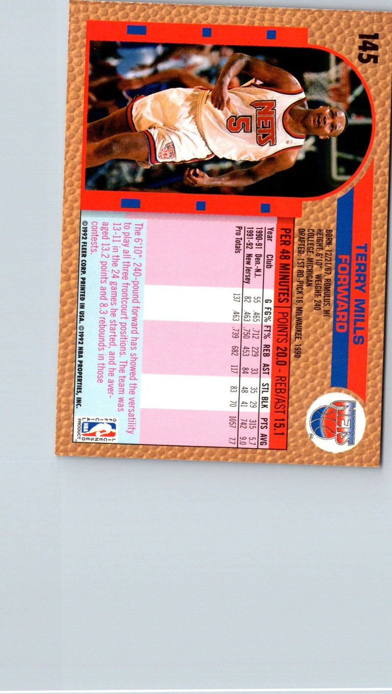 1992 Fleer Terry Mills