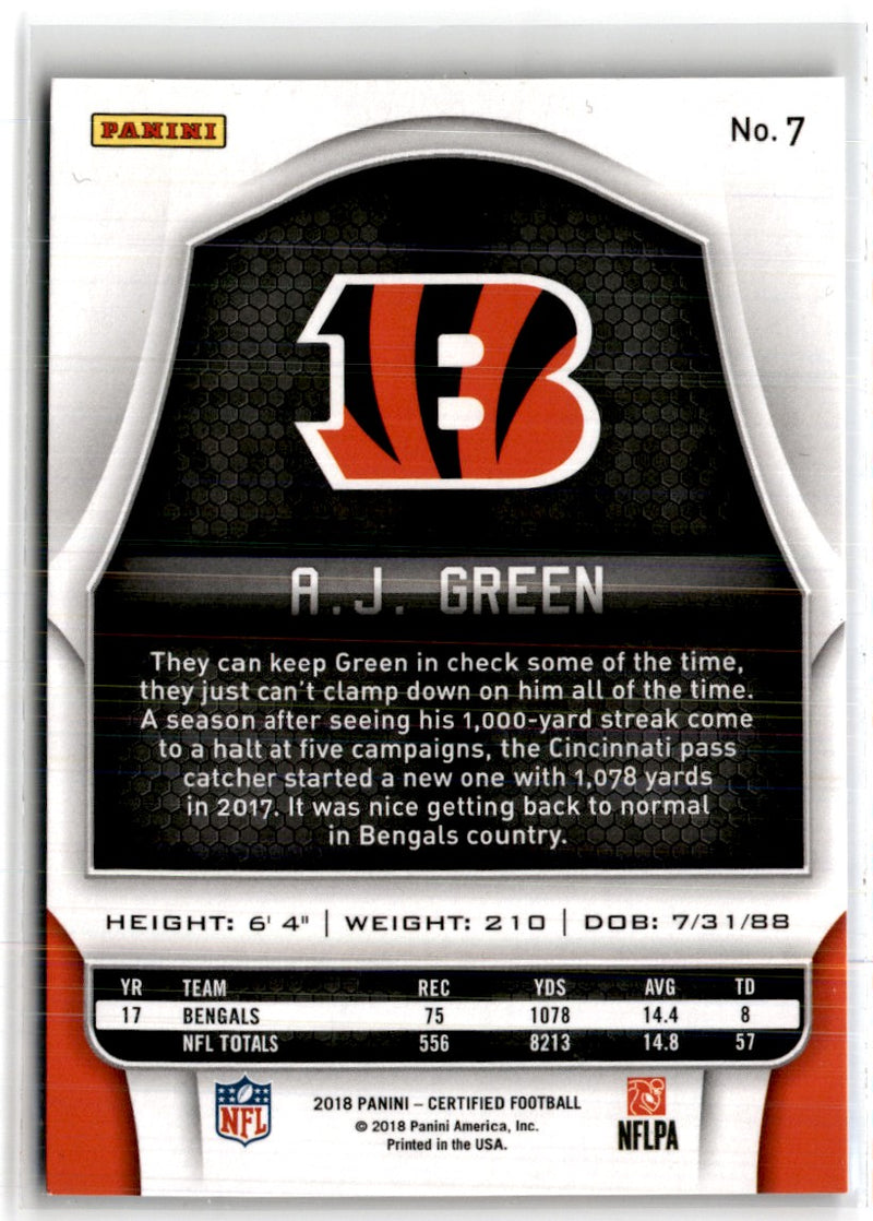 2018 Panini Certified A.J. Green