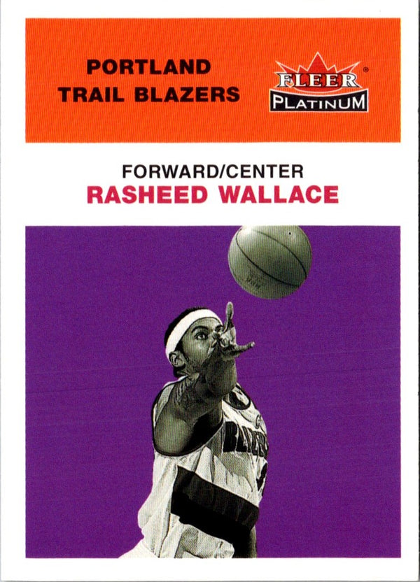 2001 Fleer Platinum Rasheed Wallace #113