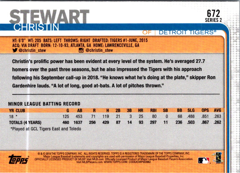 2019 Topps Christin Stewart