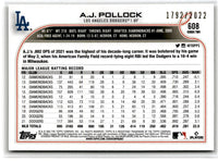 2022 Topps Gold A.J. Pollock #608 1792/2022