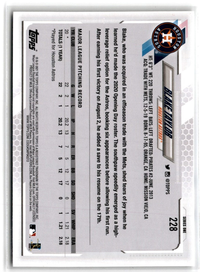 2021 Topps Blake Taylor