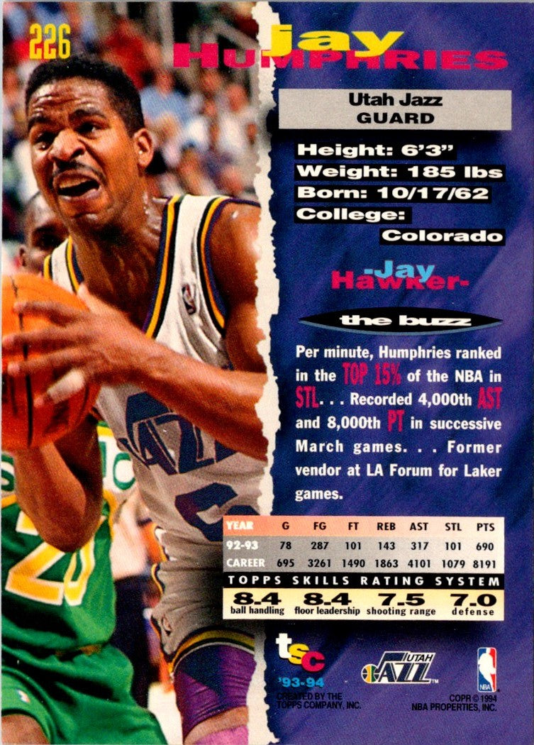 1993 Stadium Club Members Only Jay Humphries