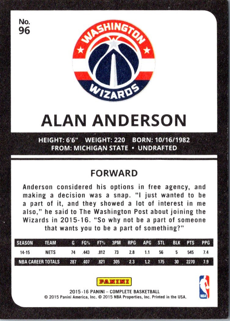 2015 Panini Complete Alan Anderson