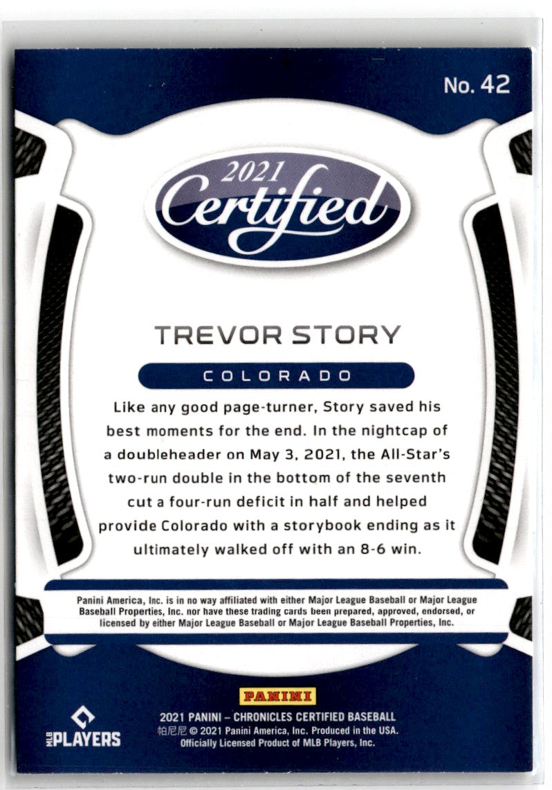 2021 Panini Chronicles Certified Trevor Story