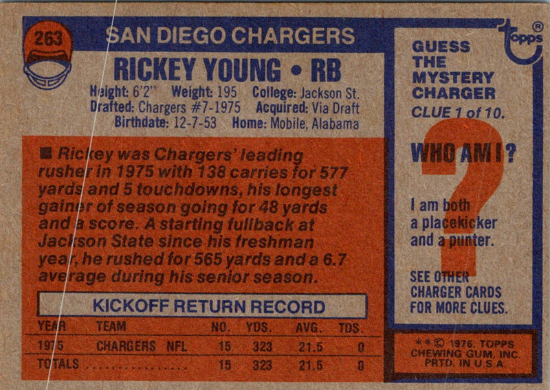 1976 Topps Rickey Young