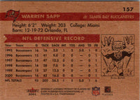 2001 Fleer Tradition Glossy Warren Sapp #157