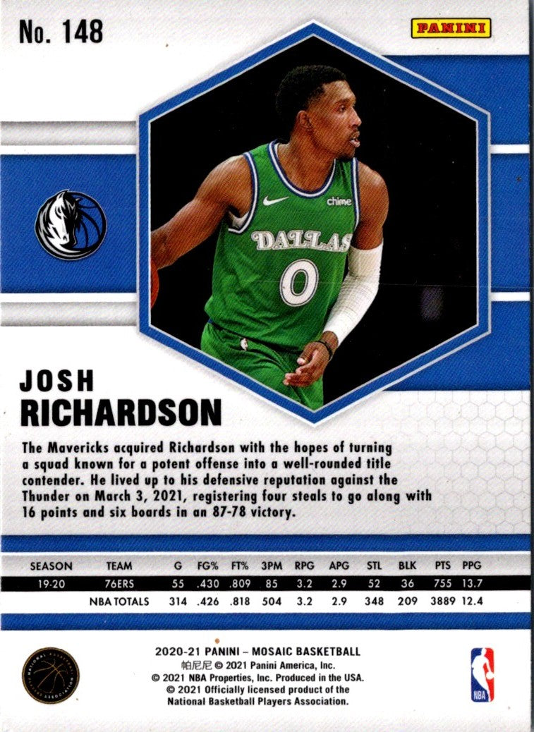 2020 Panini Mosaic Reactive Blue Josh Richardson