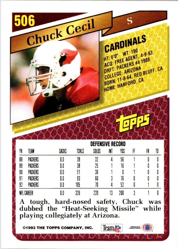 1993 Topps Chuck Cecil