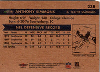 2001 Fleer Tradition Glossy Anthony Simmons #238