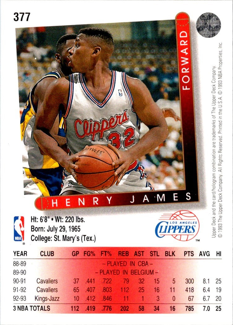 1993 Upper Deck Henry James