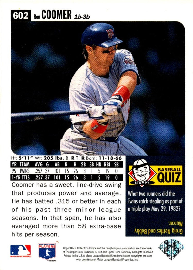 1996 Collector's Choice Silver Signature Ron Coomer