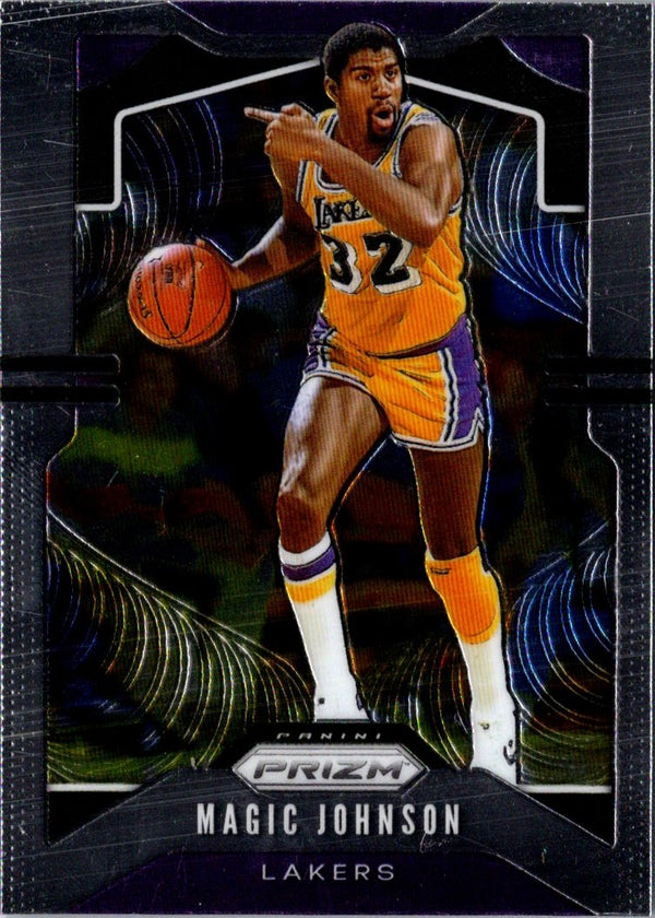 2019 Panini Prizm Prizms Blue Magic Johnson #25