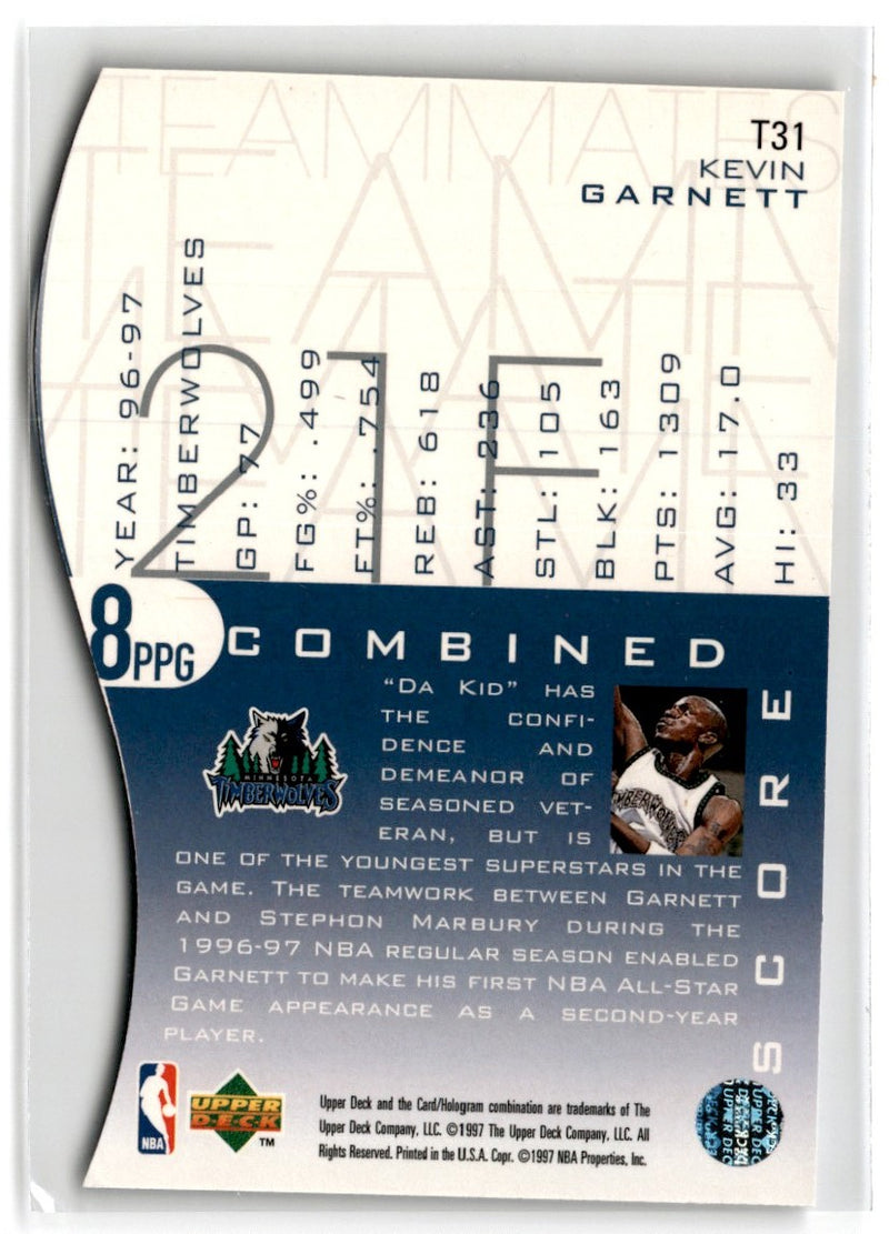 1997 Upper Deck Teammates Kevin Garnett