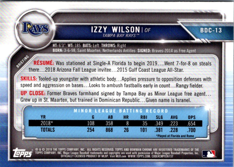 2019 Bowman Draft Chrome Izzy Wilson