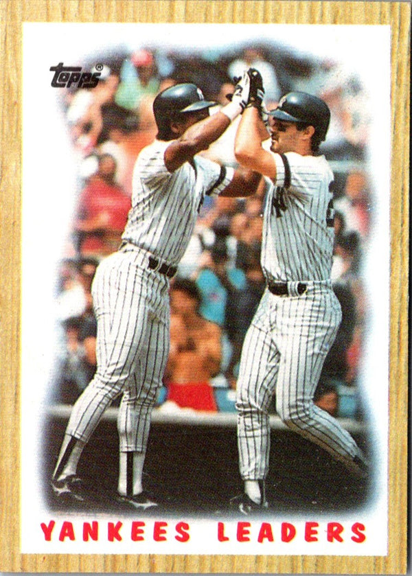 1987 Topps Yankees Leaders - Rickey Henderson/Don Mattingly #406