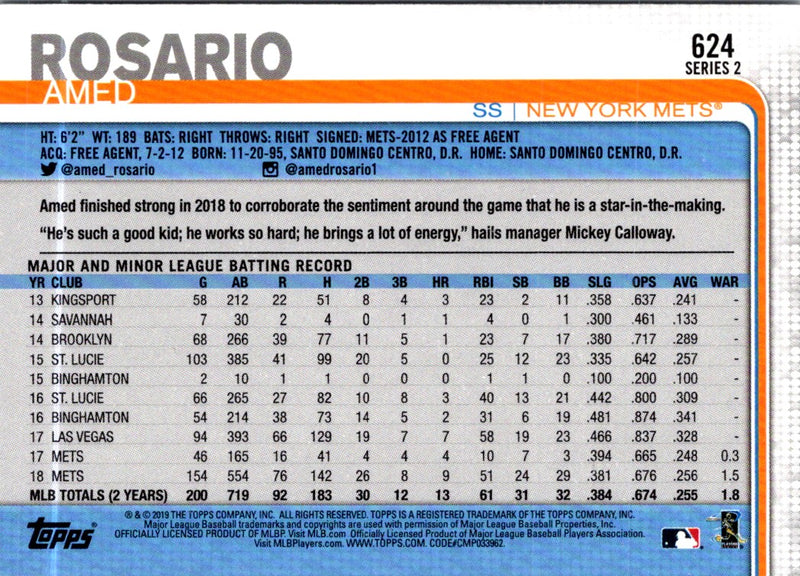 2019 Topps Amed Rosario