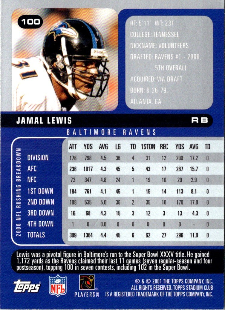 2001 Stadium Club Jamal Lewis