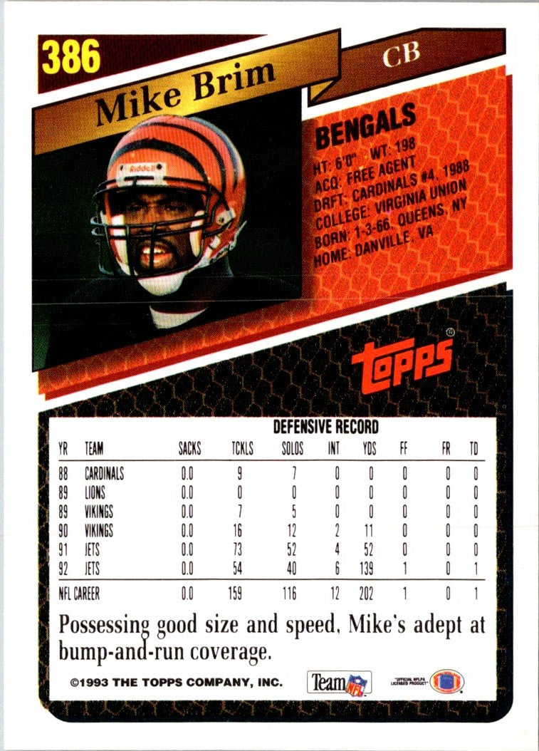 1993 Topps Mike Brim