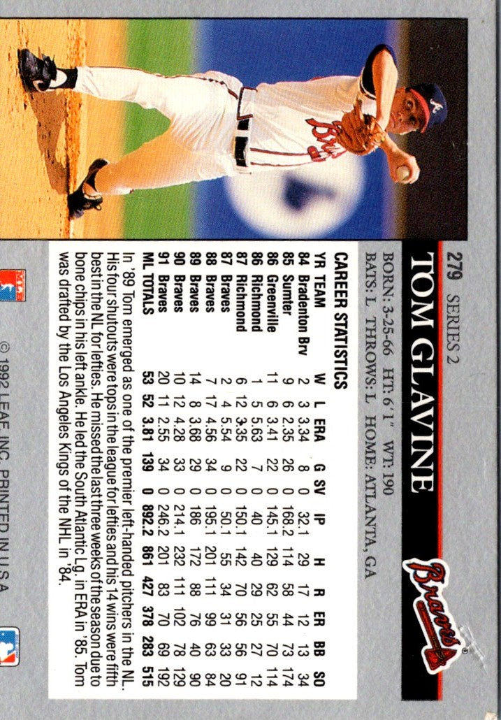 1992 Leaf Black Gold Tom Glavine