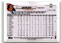 2021 Topps Chrome Aqua Refractor Austin Hays #143 118/199