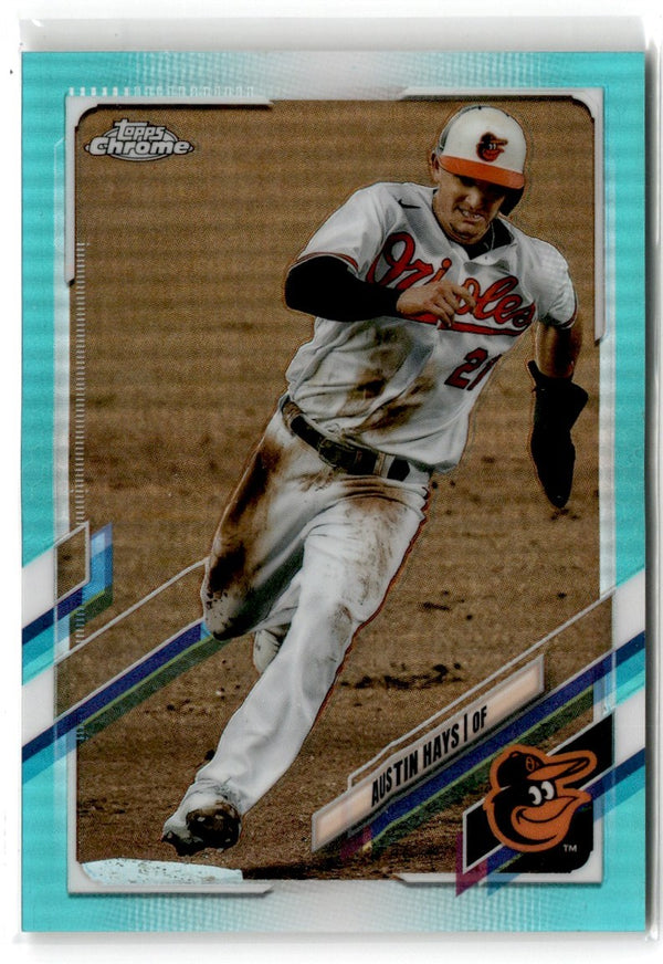 2021 Topps Chrome Aqua Refractor Austin Hays #143 118/199