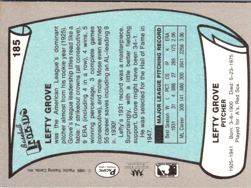 1989 Pacific Legends II Lefty Grove