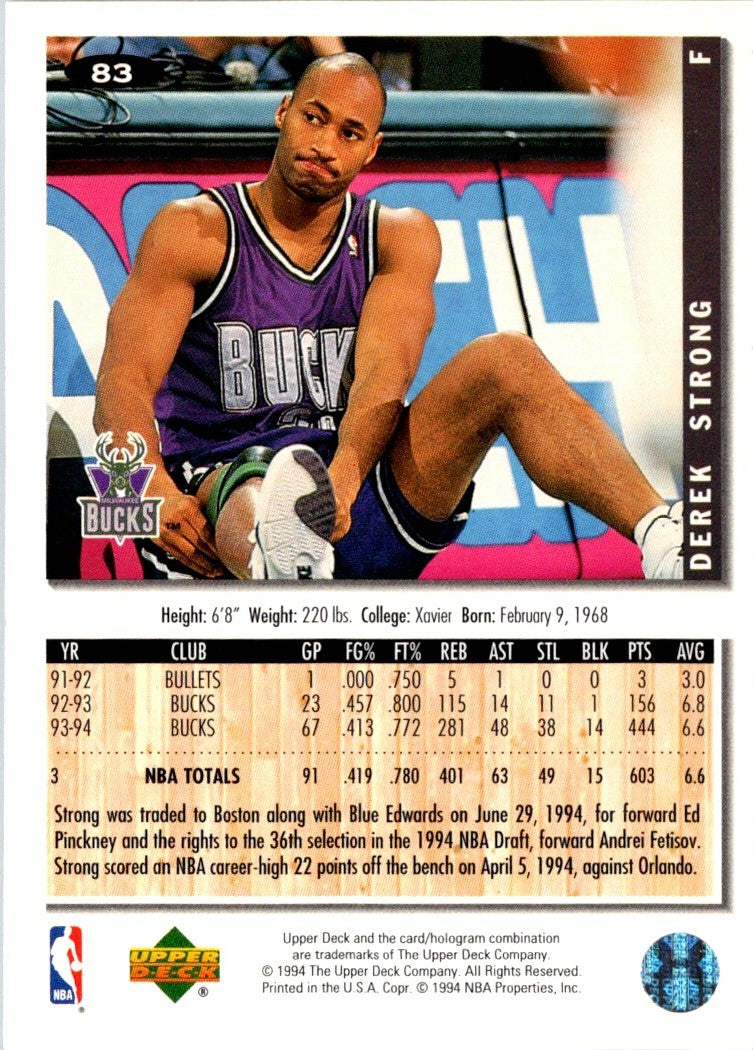 1994 Collector's Choice Silver Signatures Derek Strong