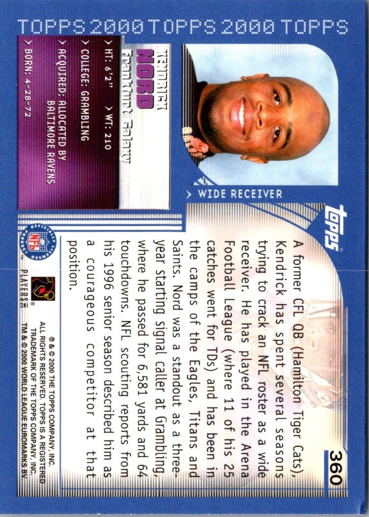 2000 Topps Kendrick Nord