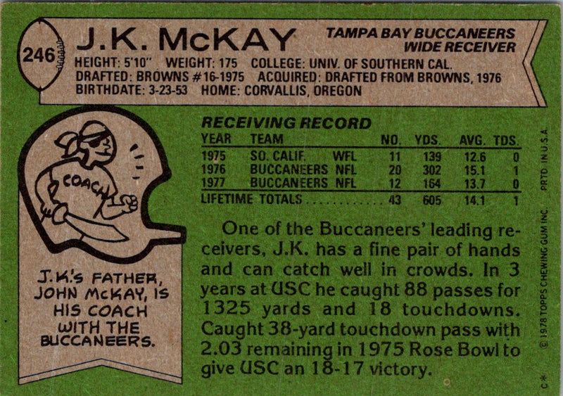 1978 Topps J.K. McKay