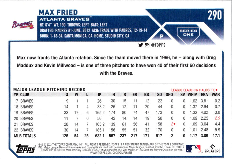 2023 Topps Max Fried