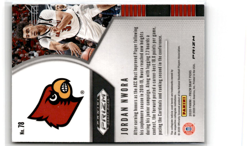 2020 Panini Prizm Draft Picks Collegiate Red Jordan Nwora