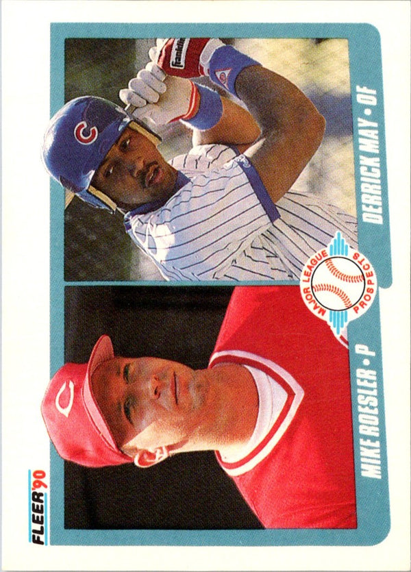 1990 Fleer Mike Roesler/Derrick May #645 Rookie