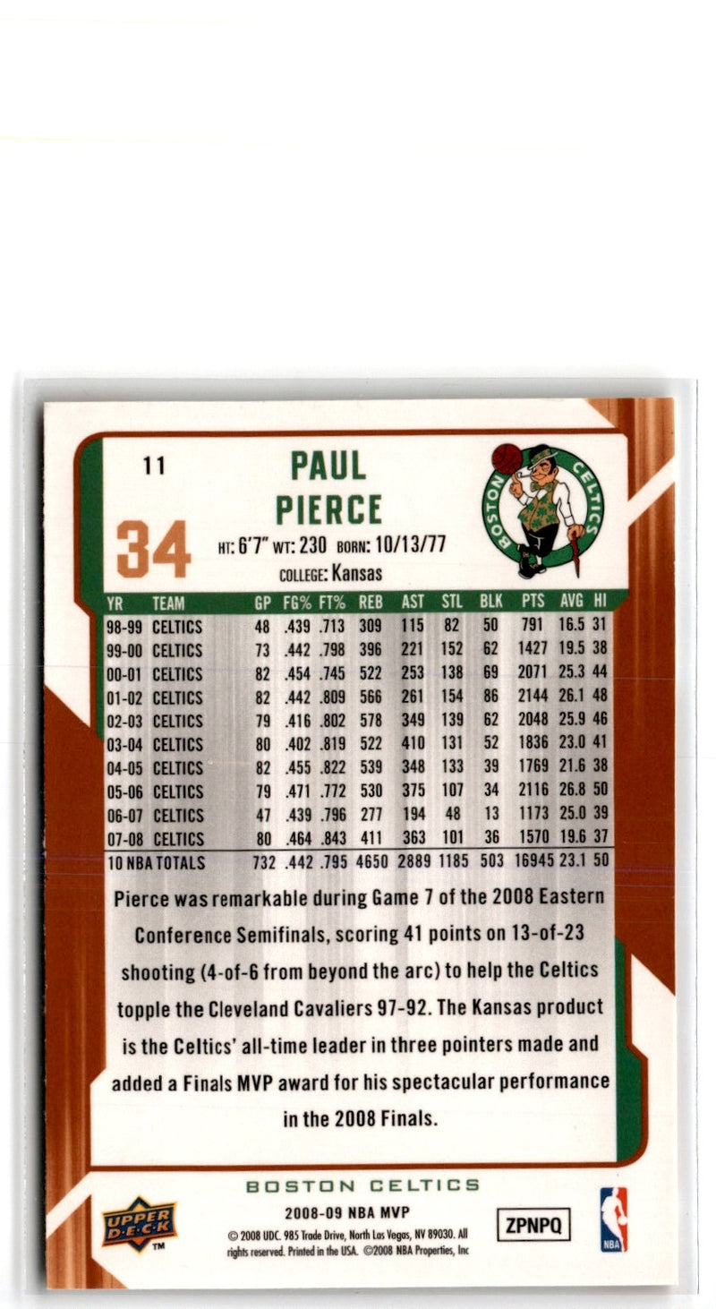 2008 Upper Deck MVP Paul Pierce