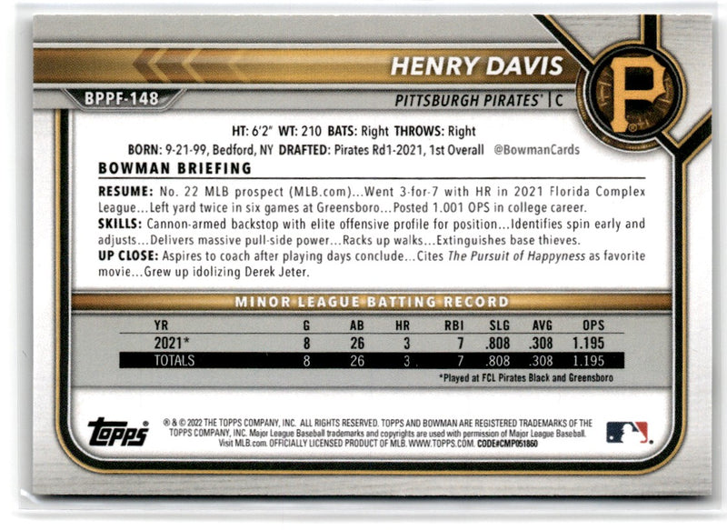 2022 Bowman 1st Edition Henry Davis