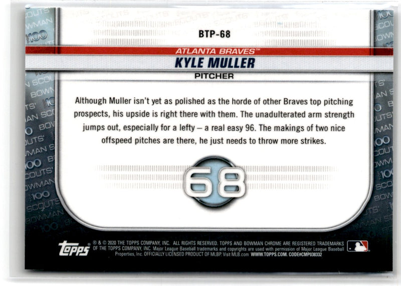 2020 Bowman Scouts Top 100 Kyle Muller