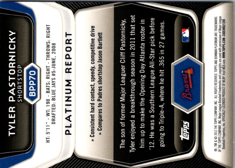 2012 Bowman Platinum Prospects Tyler Pastornicky