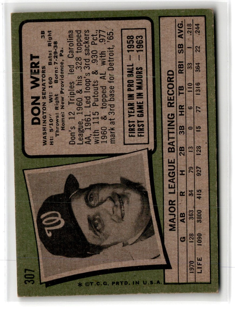 1971 Topps Don Wert