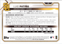 2021 Bowman Luis PatiÃ±o #44 Rookie