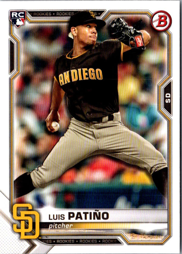 2021 Bowman Luis PatiÃ±o #44 Rookie