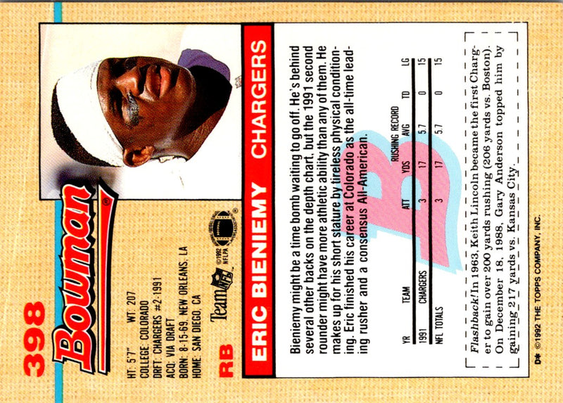 1992 Bowman Eric Bieniemy