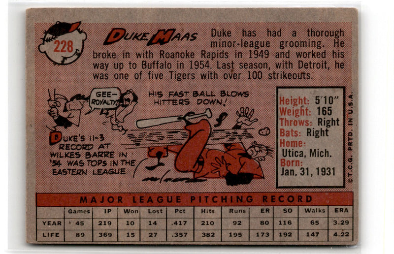 1958 Topps Duke Maas