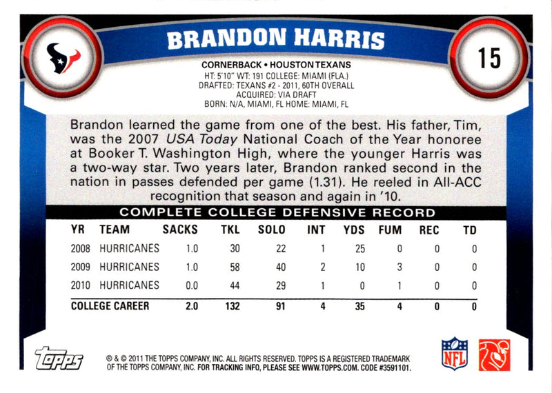 2011 Topps Brandon Harris