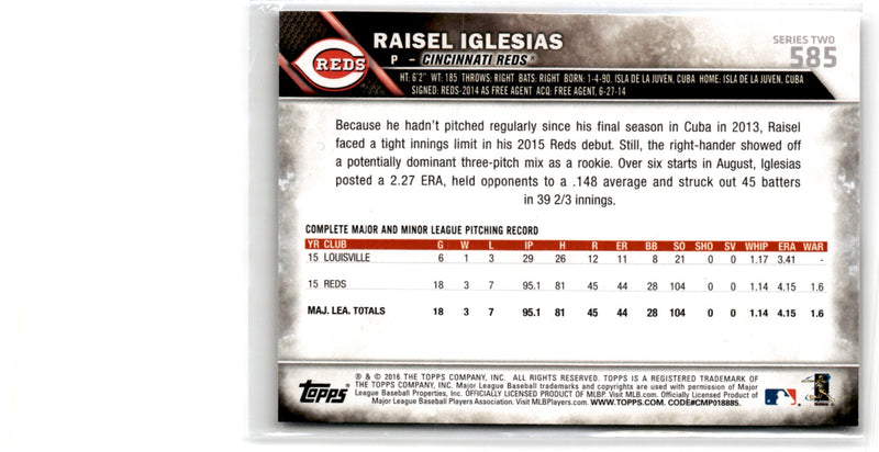 2016 Topps All-Star Game Raisel Iglesias