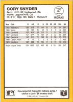 1990 Donruss Best of the AL Cory Snyder #47