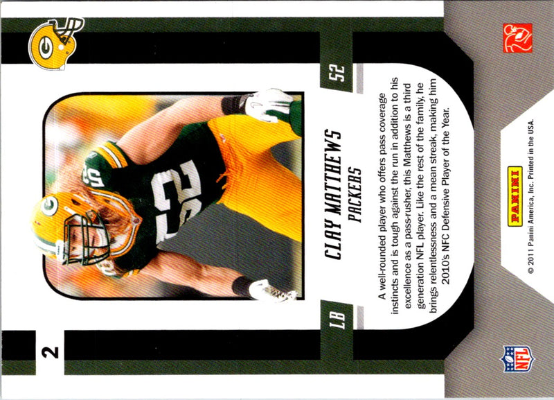 2011 Score Complete Players Gold Zone Clay Matthews