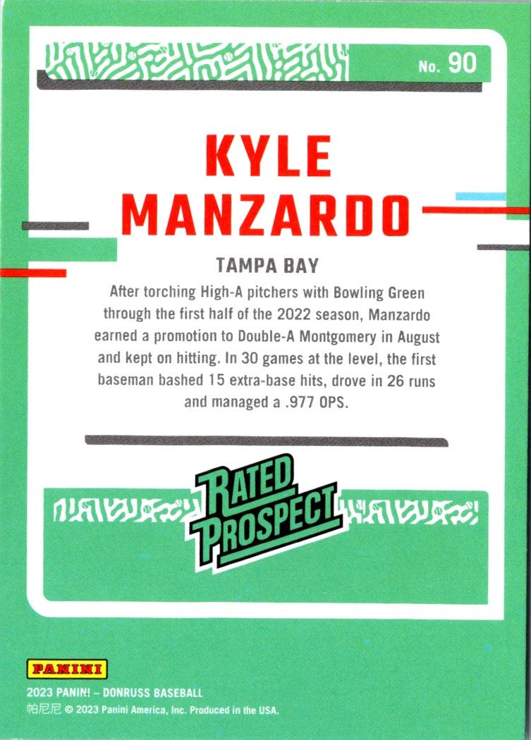 2023 Donruss Holo Blue Kyle Manzardo