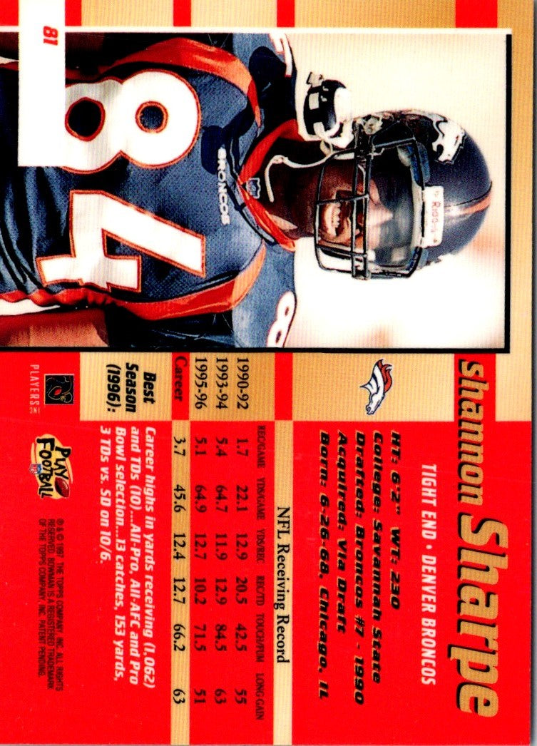 1997 Bowman's Best Shannon Sharpe